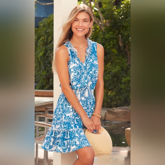 Cabana Life Palm Valley Smocked Waist Dress - Size S - Picture 2 of 9